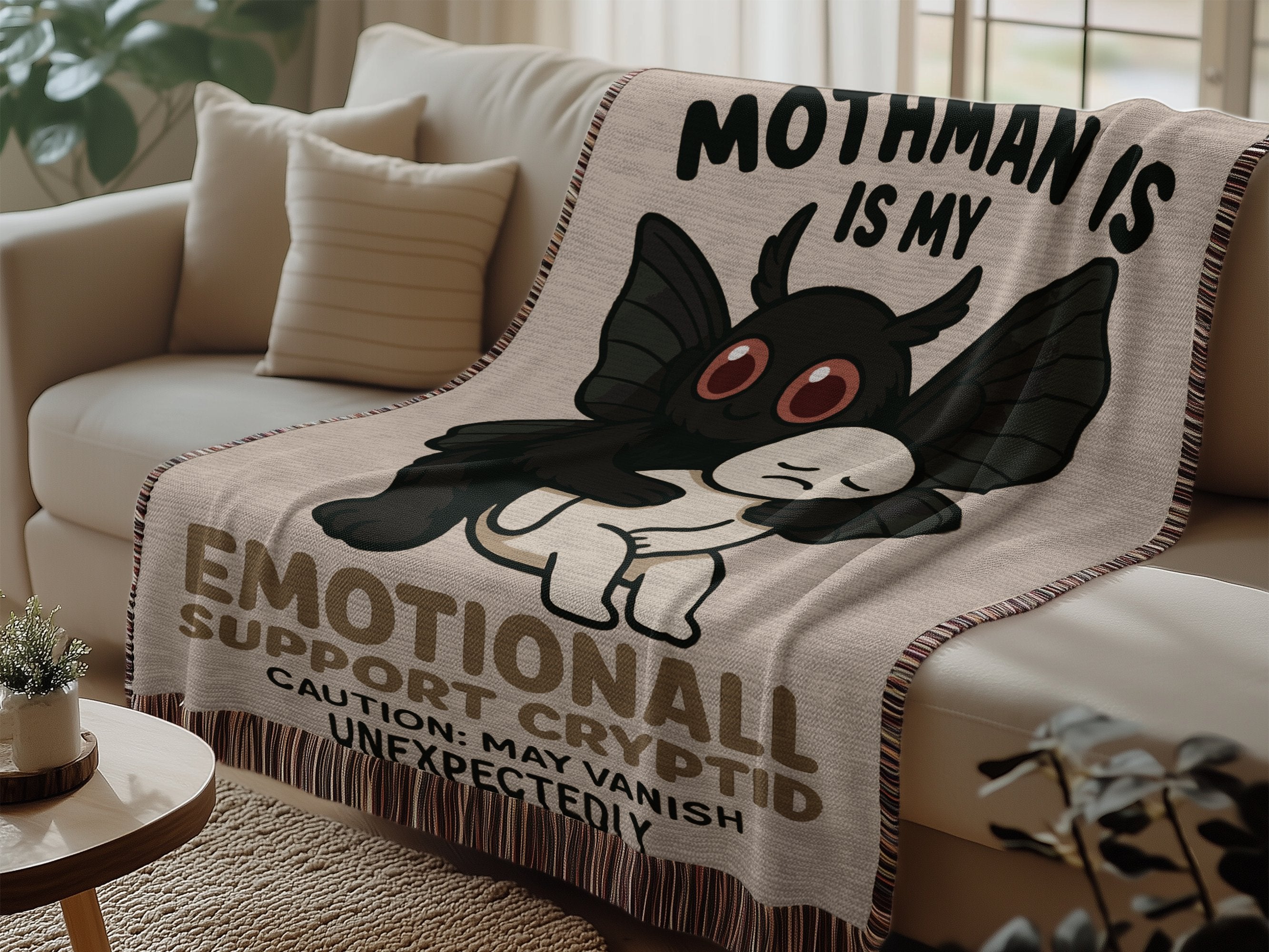 Mothman Emotional Support Cryptid Blanket product