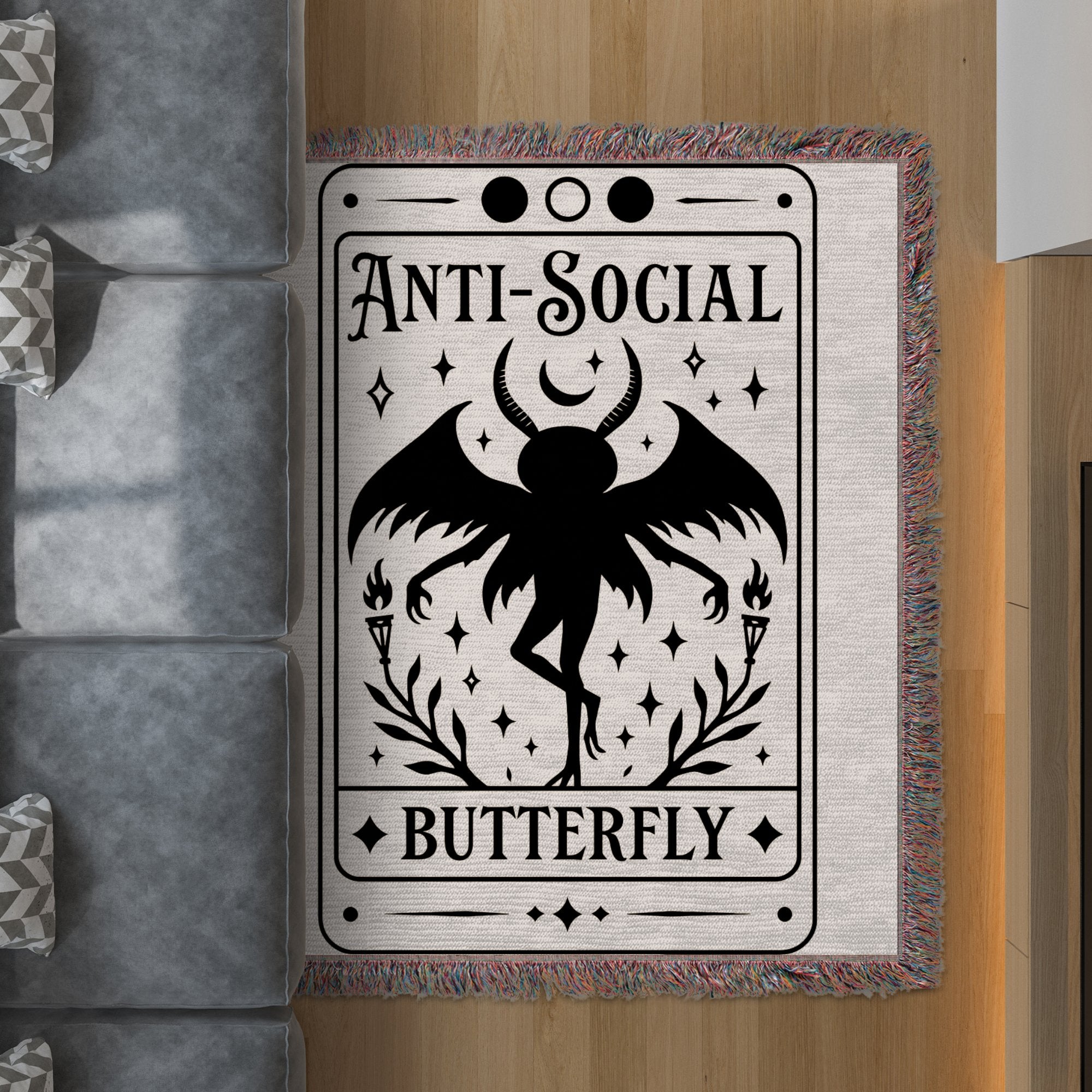 Anti-Social Butterfly Graphic Decorative Rug product